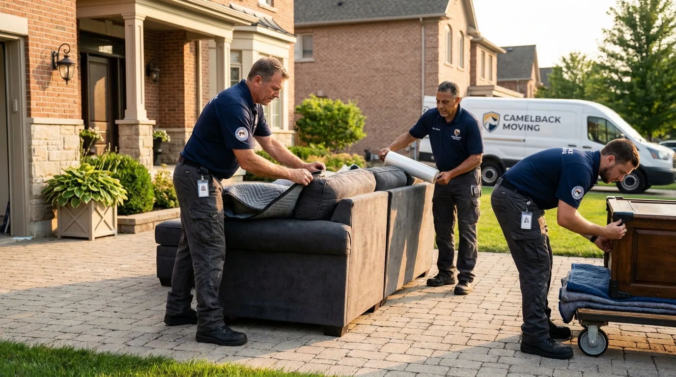 Large estate moving crew wrapping furniture in Breaux Bridge, LA